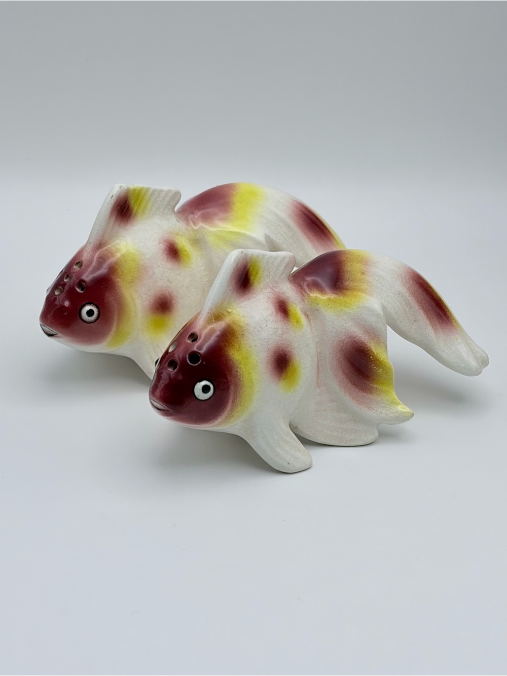 Vintage, Ceramic, Goldfish/Koi Fish, Salt and Pepper Shakers with Corks, Japan